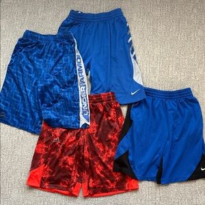 Under Armour, Nike Kids Blue and Red Adidas Shorts Set